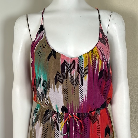 Roxy Double Layer Multicolor Racerback Summer Dress Sz M - Picture 6 of 14